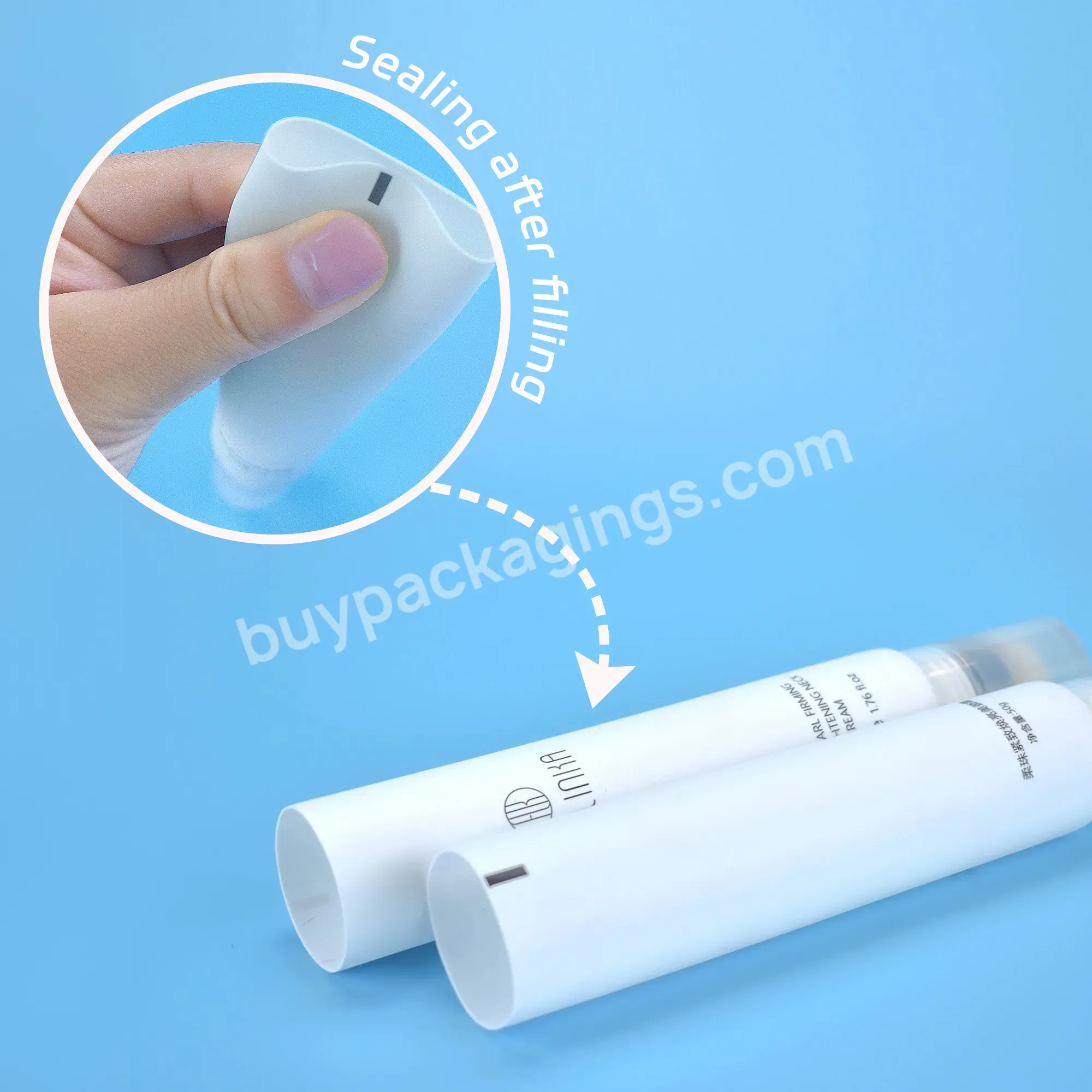 Wholesale Custom Mini Squeeze Tube Lipgloss Transparent Lip Gloss Tube Plastic Eye Cream Tube With Sponge