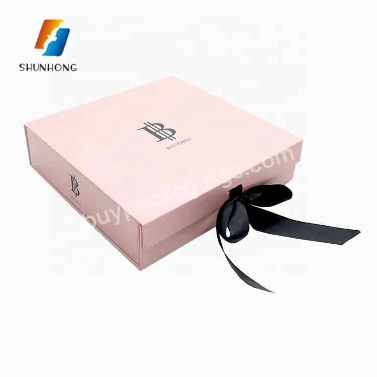 Wholesale Custom Paper Gift Folding Box With Ribbon Wedding Gift Box Packaging Box Printing Logo - Buy Folding Packaging Box,Wedding Gift Box,Packaging Boxes.
