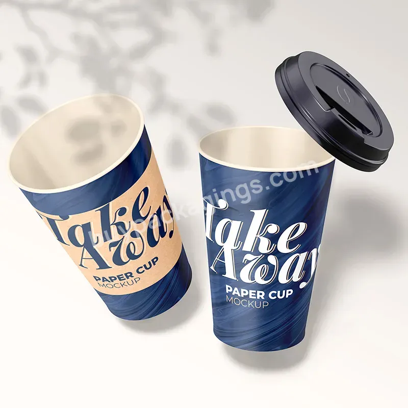 Wholesale Custom Print Logo Take Away Compostable Biodegradable Disposable 4oz 12oz 16oz Single Double Wall Coffee Paper Cups