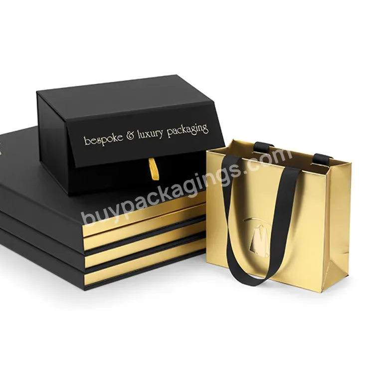 Wholesale Custom Printed Black Luxury Shopping Gift Paper Bag With Handle Paper Bag With Logo Print - Buy Luxury Paper Bag,Paper Bag With Logo Print,Paper Bag.