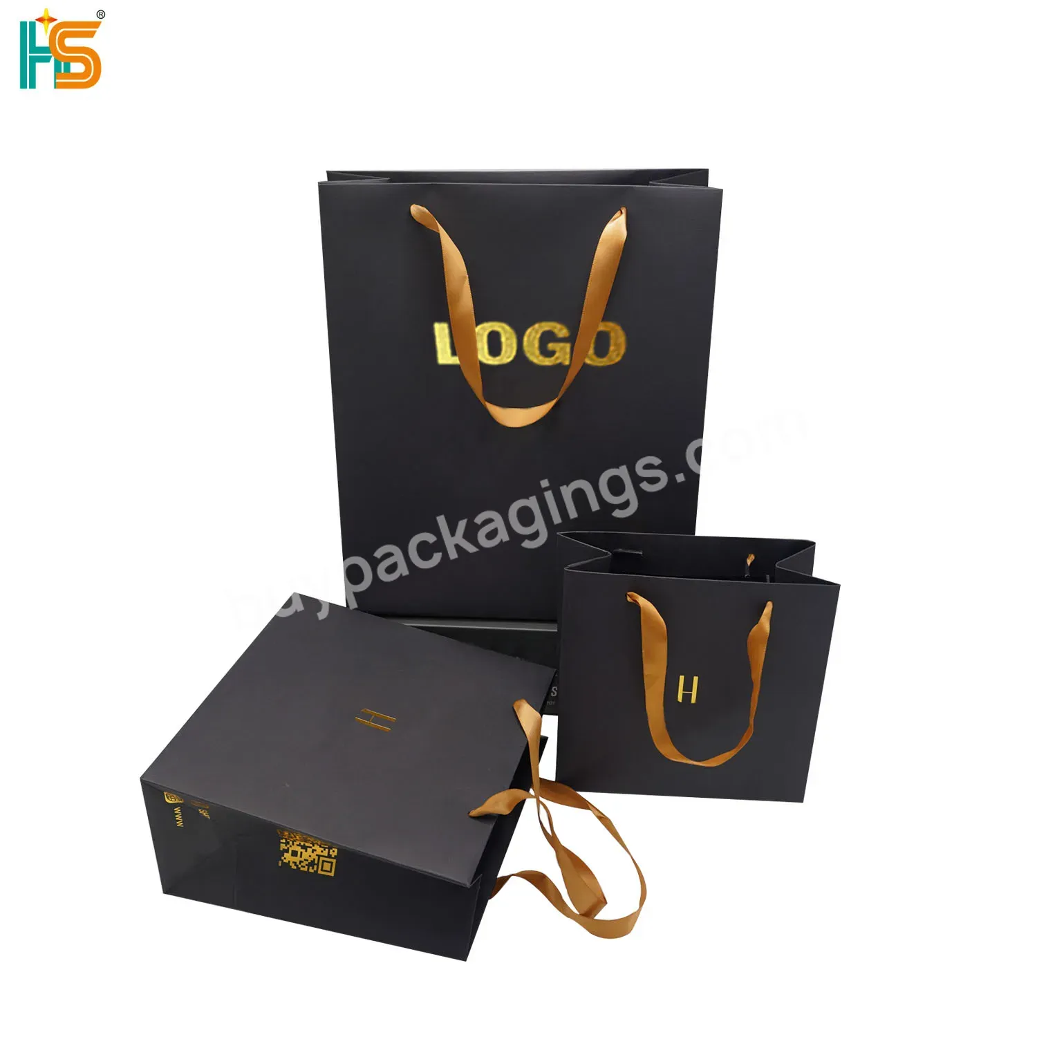Wholesale Custom Printed Brand Logo Design Promotion Luxury Clothing Retail Gift Shopping Black Jewellery Paper Bag With Handle - Buy Paper Bag,Black Jewellery Paper Bag,Black Paper Bag With Handle.