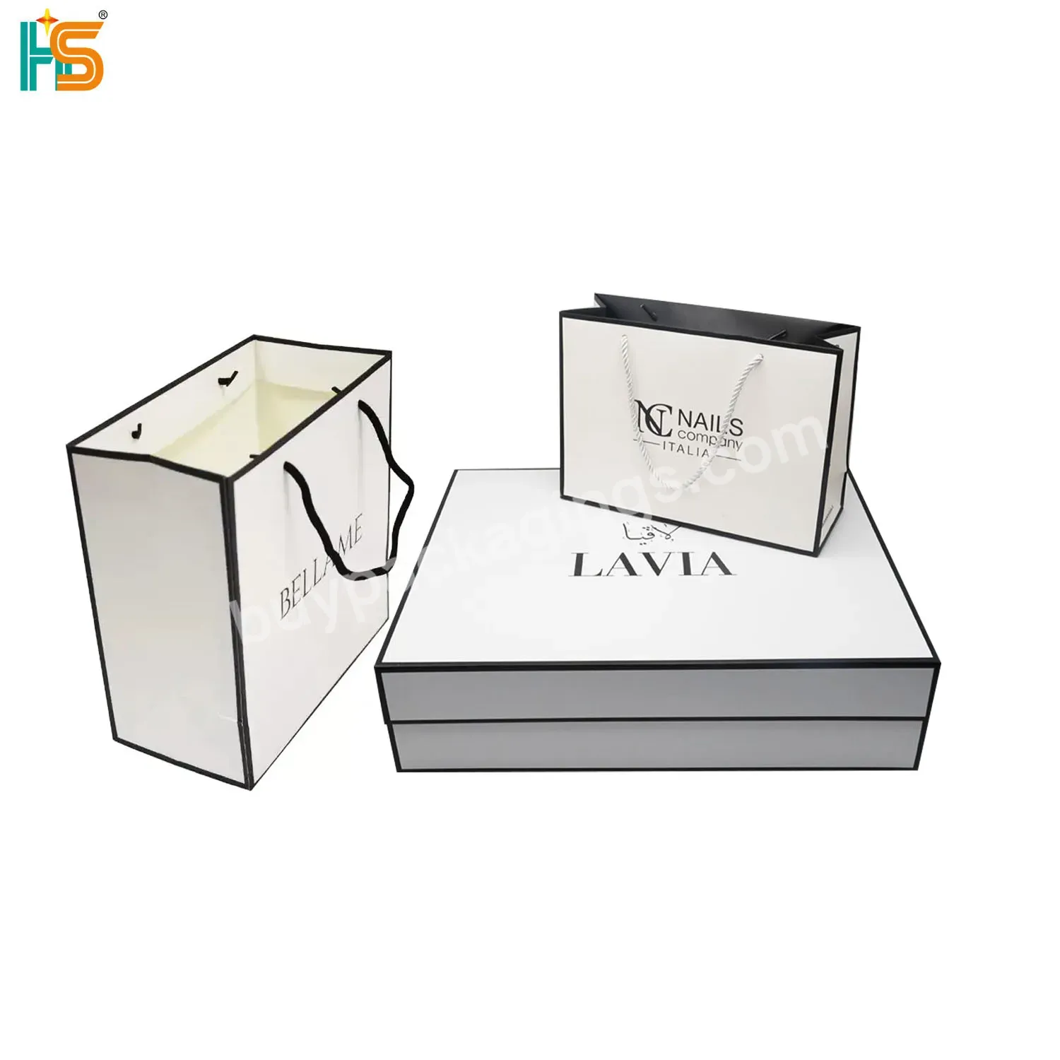 Wholesale Custom Printed Brand Logo Design White Clothing Jewelry Apparel Packaging Paper Gift Shopping Bag And Box Paper Bag - Buy Paper Bags Wholesale,Clothing Paper Bags,Apparel Paper Bag.