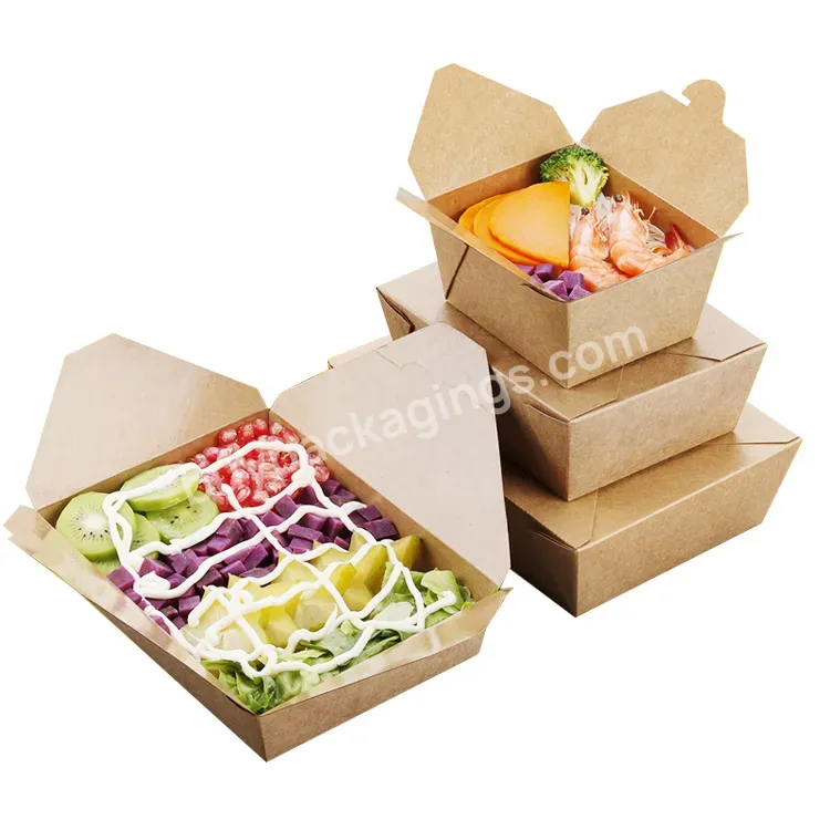 Wholesale Custom Printing Fast Food Take Away Box Disposable Kraft Paper Meal Box - Buy Custom Printing Fast Food Take Away Box,Disposable Food,Kraft Paper Meal Box.
