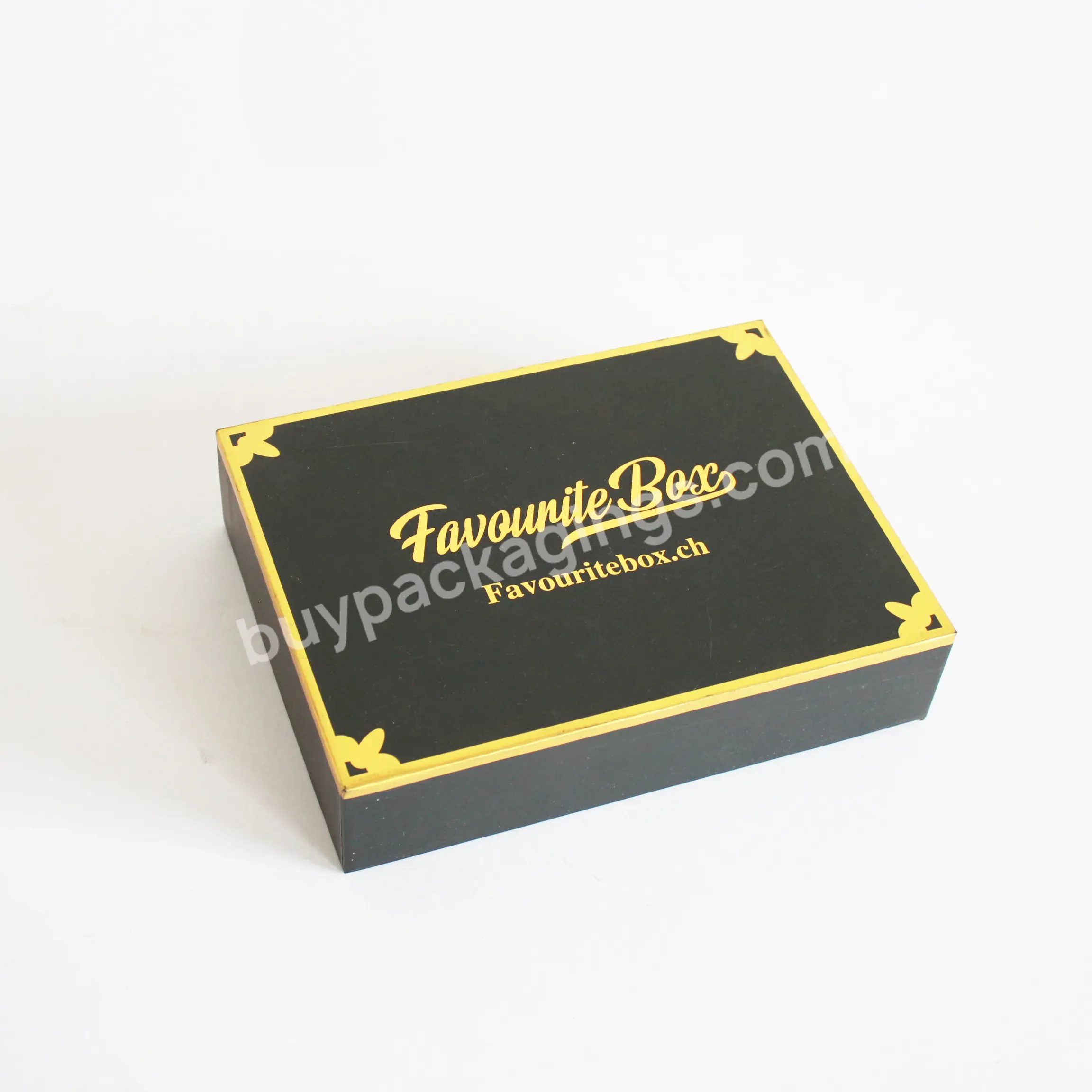 Wholesale Custom Printing Logo Paperboard Paper Luxury Bronzing Black Gift Box With Lid - Buy Luxury Gift Box,Clothing Box,Clothing Packaging Box.