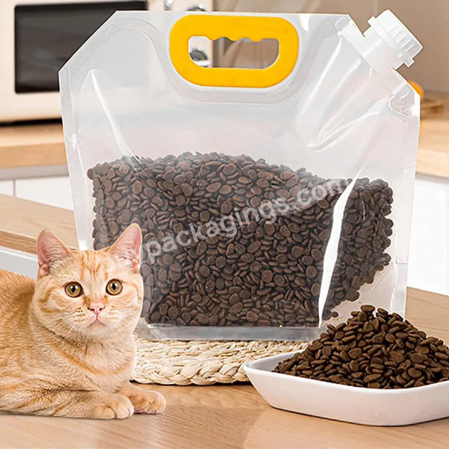 Wholesale Custom Resealable Plastic Bags Pet Food Packaging Stand Up Pouch Zip Lock Bag With Spout - Buy Pet Food Packing Bag,Transparent Grain Storage Suction Bags With Funnel,Plastic Stand Up Spout Pouch With Nozzle.