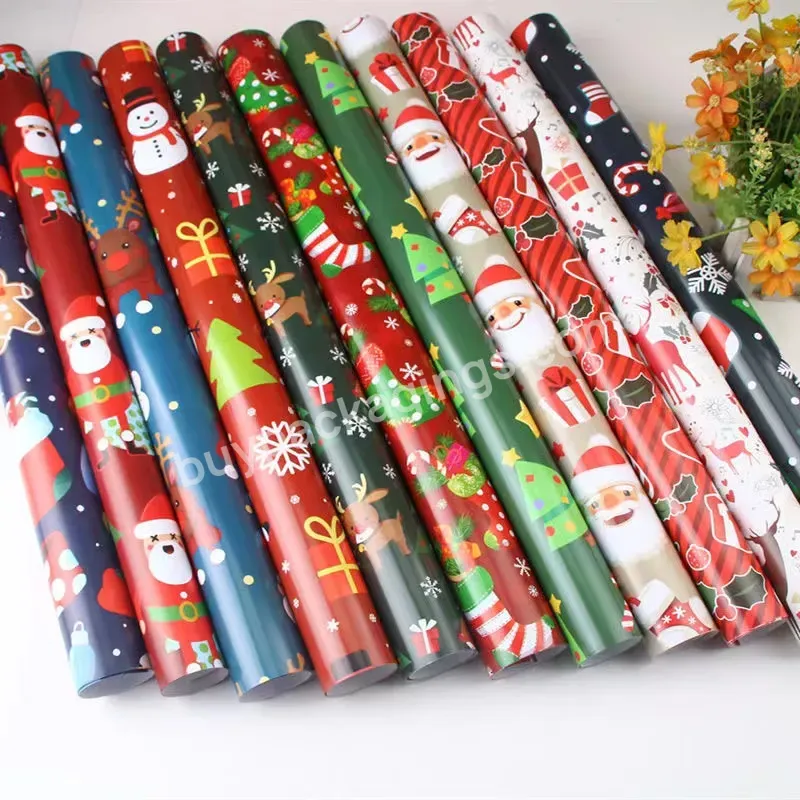 Wholesale Custom Tissue Paper Packaging Gift Wrapping Paper Roll Custom Print Christmas Wrapping Paper