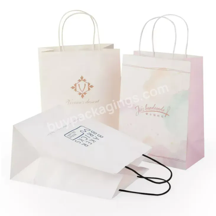 Wholesale Customised Logo Recyclable Brown Shopping Kraft Paper Bag With Twisted/flat Handle - Buy Recyclable Food Paper Bag,Paper Bag,Kraft Paper Bag.