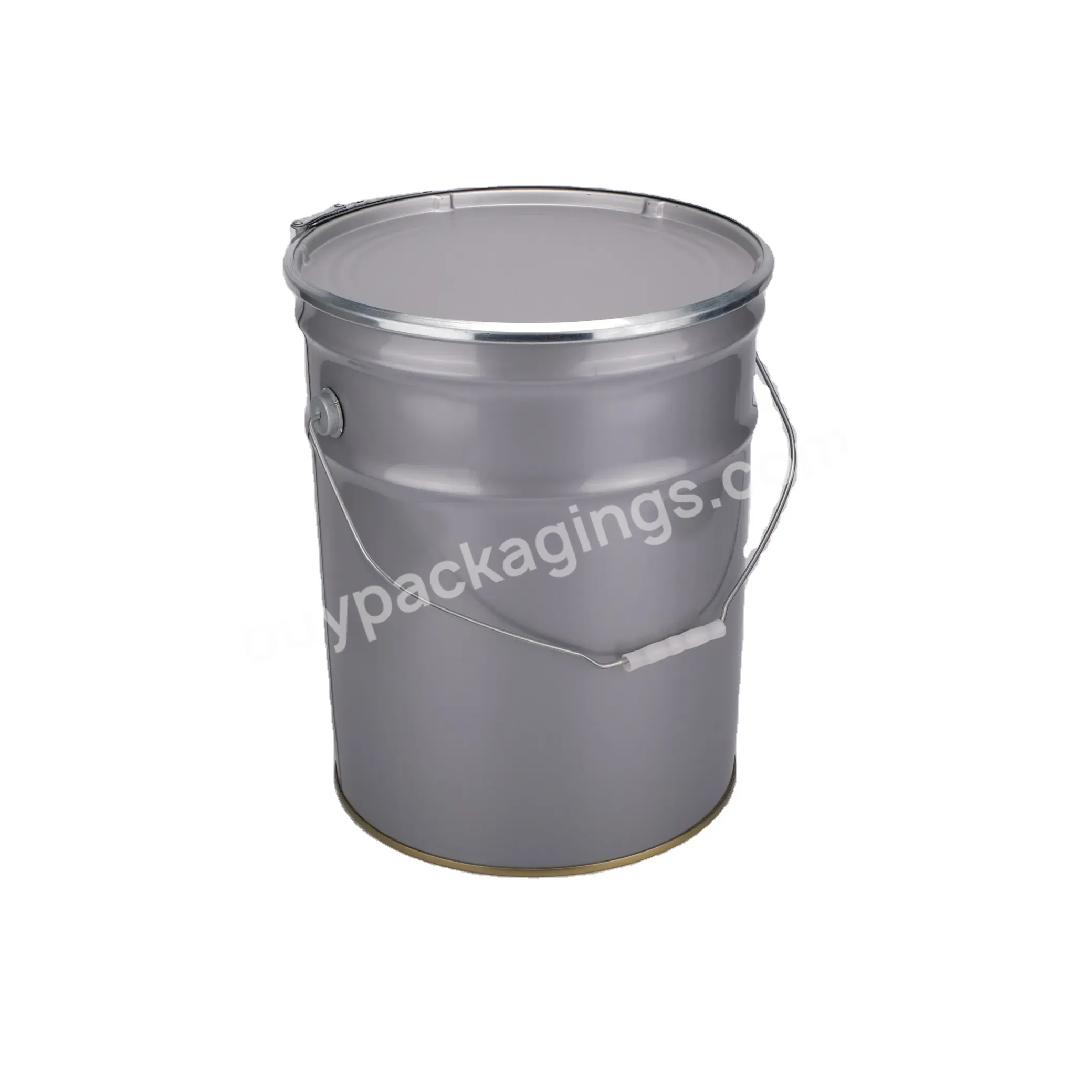 Wholesale Customizable Logo 25l Metal Tin Pail Colored Buckets Drum With Lid