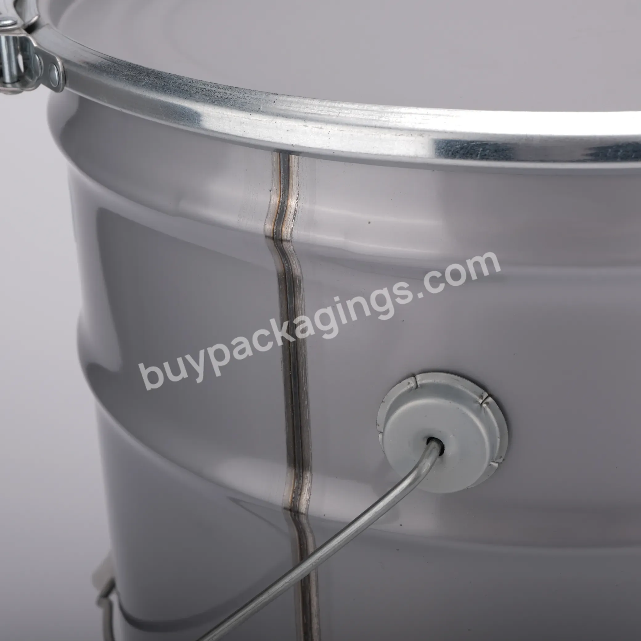 Wholesale Customizable Logo 25l Metal Tin Pail Colored Buckets Drum With Lid