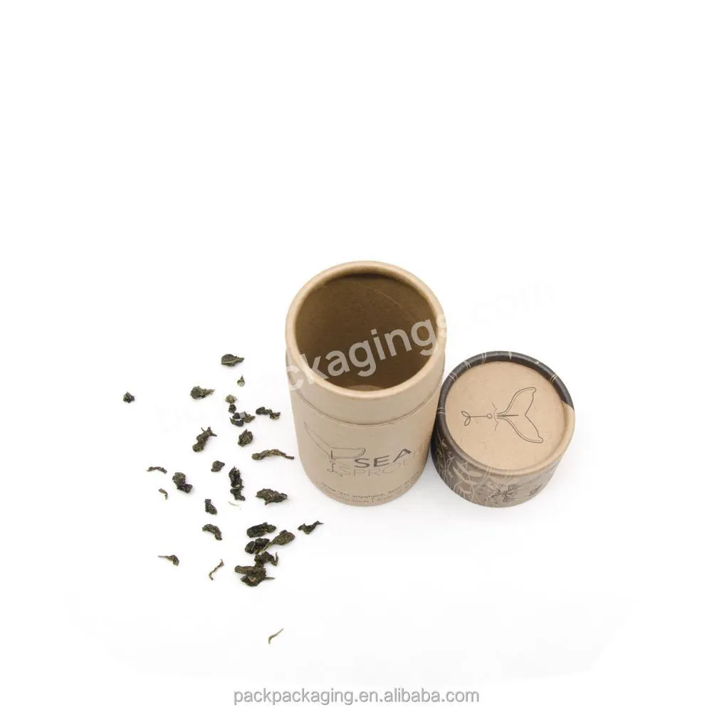 Wholesale Customizing Biodegradable Empty Cylinder Cardboard Loose Tea Powder Tube Packaging