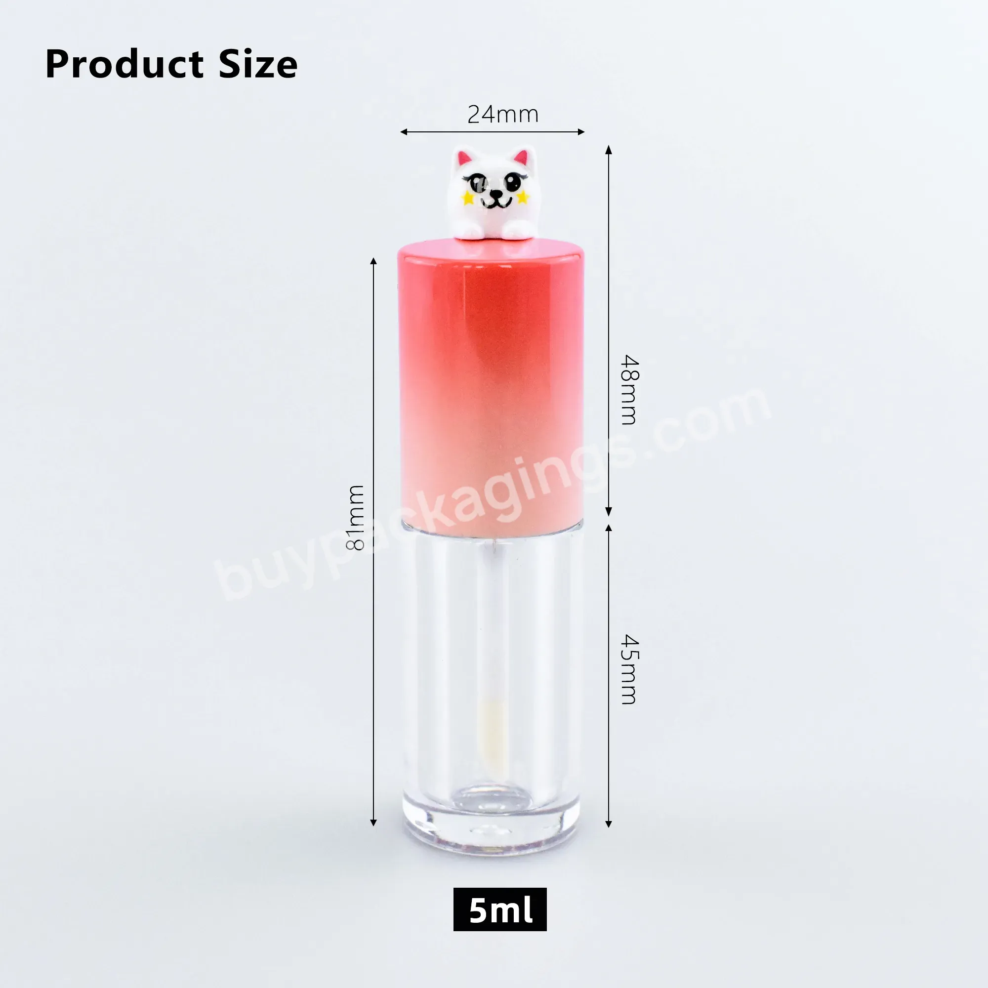 Wholesale Cute Empty Lip Gloss Tube Plastic Bottle Clear Round Diy Lipstick Container Refillable Lip Balm Tube Make Up Tools - Buy 4ml Custom Empty New Cute Orange Lipgloss Packaging For Kids Girl Cosmetic Unique Clear Cat Shaped Lip Gloss Tubes Wand