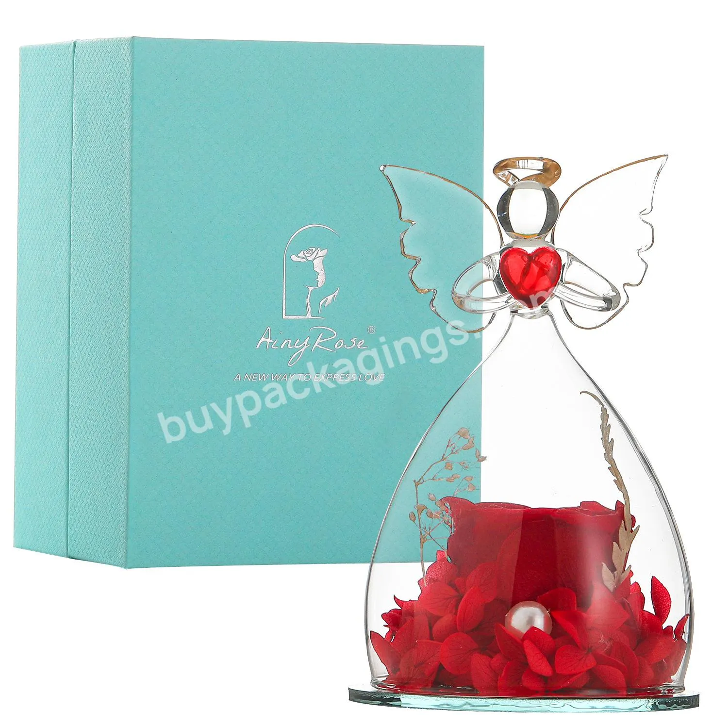 Wholesale Decoration Flower Best Price Beauty Immortal Mini Flower Angel Preserved Rose In Glass Dome For Valentine Gifts