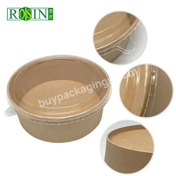 Wholesale Disposable 8oz Container Round Kraft Paper Soup Salad Bowls With Lids For Food - Buy 8oz Container Kraft Paper Soup Bowls With Lids,Paper Bowl For Food,Disposable Kraft Round Paper Bowl For Soup.