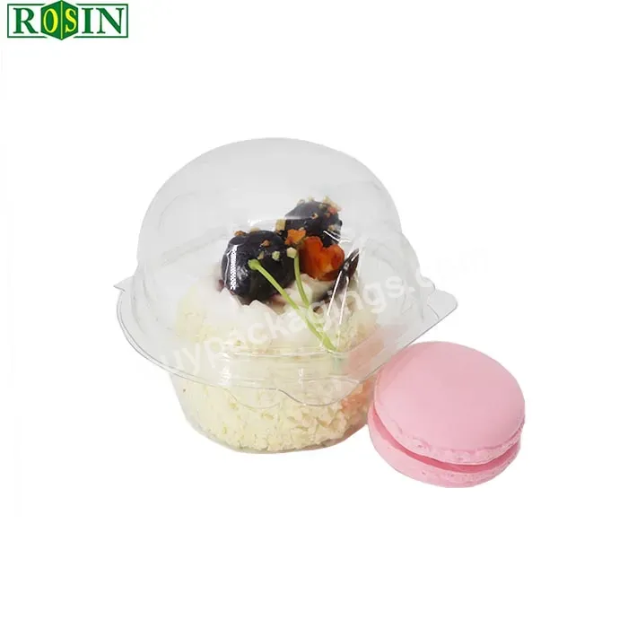 Wholesale Disposable Clear Single Mini Cupcake Shaped Plastic Containers For Cake Tray Boxes With Dome Lid Plastic Packaging