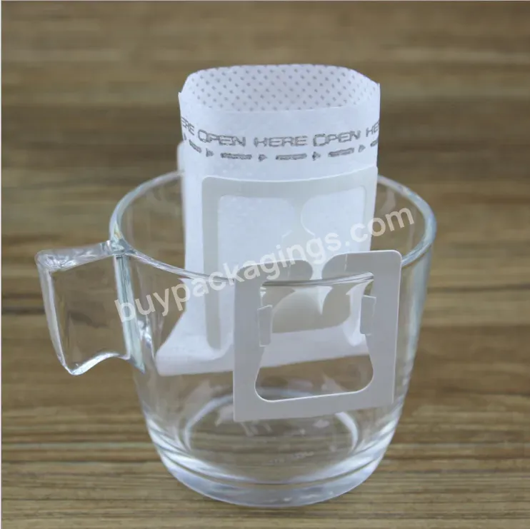 Wholesale Disposable Hanging Ear Drip Coffee Filter Paper Bag Biodegradable Coffee Tea Drip Bags - Buy Disposable Coffee Filter Bags,Coffee Filter Bag Drip,Filter Hanging Ear Coffee Drip Bag.