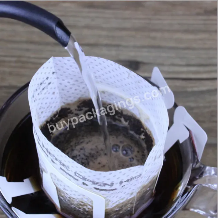 Wholesale Disposable Hanging Ear Drip Coffee Filter Paper Bag Biodegradable Coffee Tea Drip Bags - Buy Disposable Coffee Filter Bags,Coffee Filter Bag Drip,Filter Hanging Ear Coffee Drip Bag.