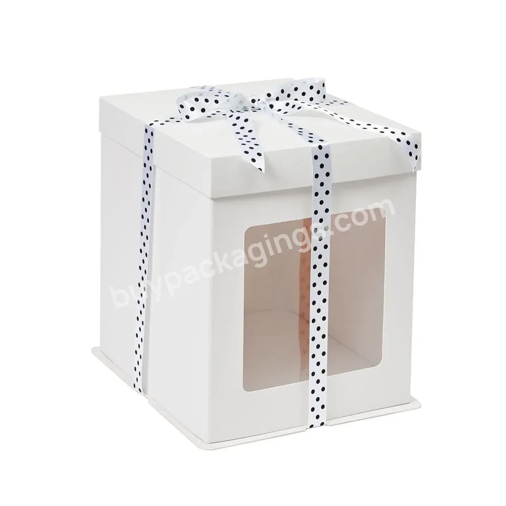 Wholesale Disposable Kraft Paper Candy Bake Dessert Takeout Paper Cake Box With Window Printed With Your Own Logo - Buy Cake Box With Window,Boxes For Cake Packing,Cake Box With Handle.