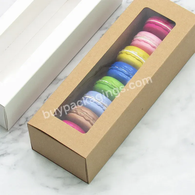 Wholesale Disposable Sweet Clear Macarons Takeaway Takeout Delivery Paper Dessert Pastry Packing Packaging Box With Window - Buy Custom Biodegradable Mini Board Candle Puff White Cardboard Paper Packaging Birthday Gift Handle Cake Box,Custom Wholesal