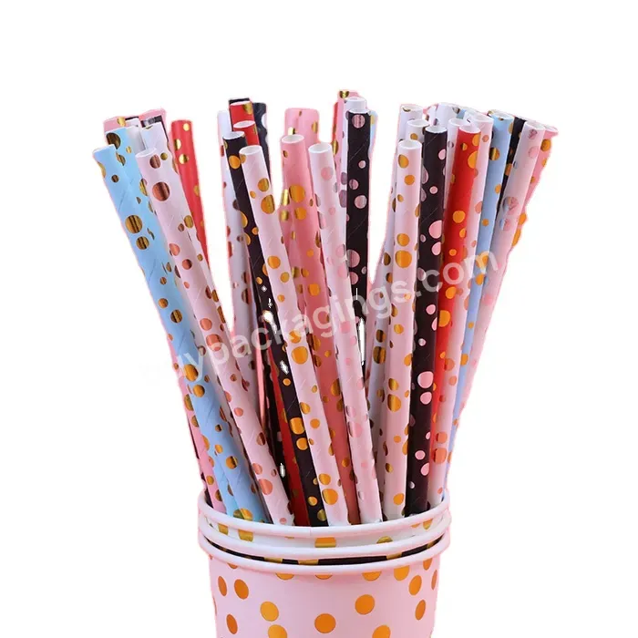 Wholesale Eco Friendly Paper Straws Colored Disposable Paper Straw Bubble Tea