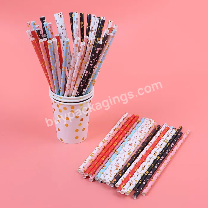 Wholesale Eco Friendly Paper Straws Colored Disposable Paper Straw Bubble Tea