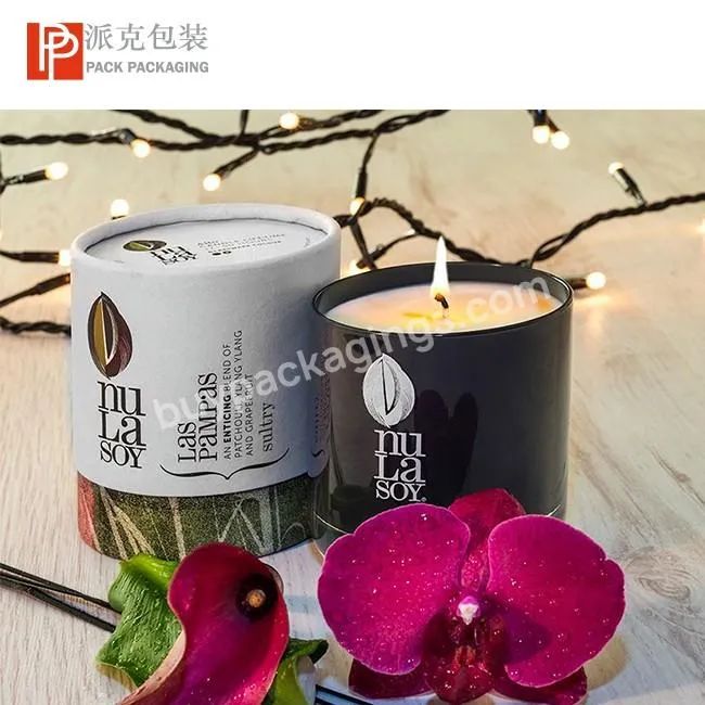 Wholesale empty candle tube packaging Paper Box With Lid for gift candle jar packaging container