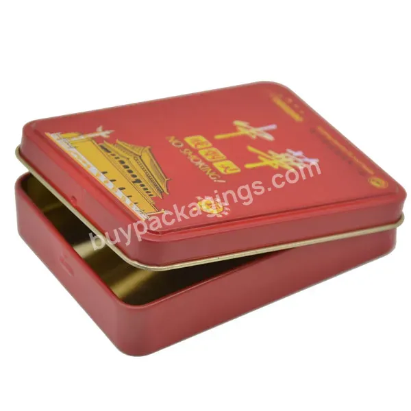 Wholesale Empty Metal Hinged Lid Tobacco Cigar Cigarette Tin Box Container - Buy Tobacco Tin Box,Cigar Tin Box,Tin With Hinged Lid.