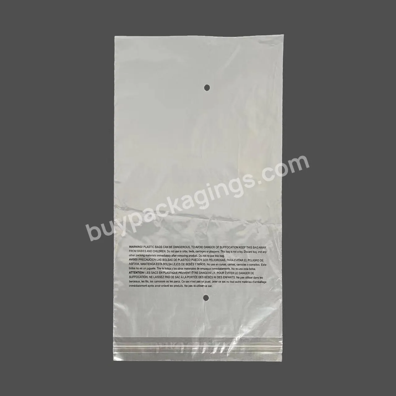 Wholesale Factory Custom Eco Friendly T Shirt Transparent Clear Plastic Clothing Packaging Bags