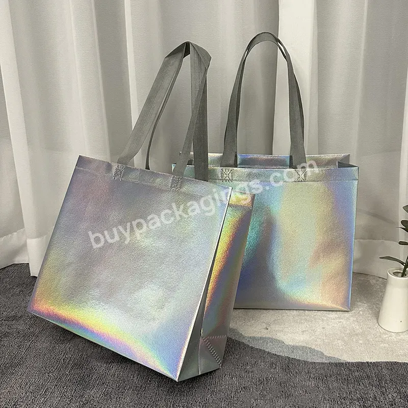 Wholesale Fashionable Laser Eco Non Woven Printing Foldable Luxury Reusable Custom Logo Pp Shopping Tote Bag With Logos