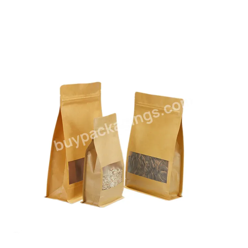 Wholesale Flat Bottom Grocery Food Paper Bag Tea Bags Kraft Heat Seal Square Paper Bag - Buy Square Paper Bag,Wholesale Paper Bag,Grocery Paper Bag.