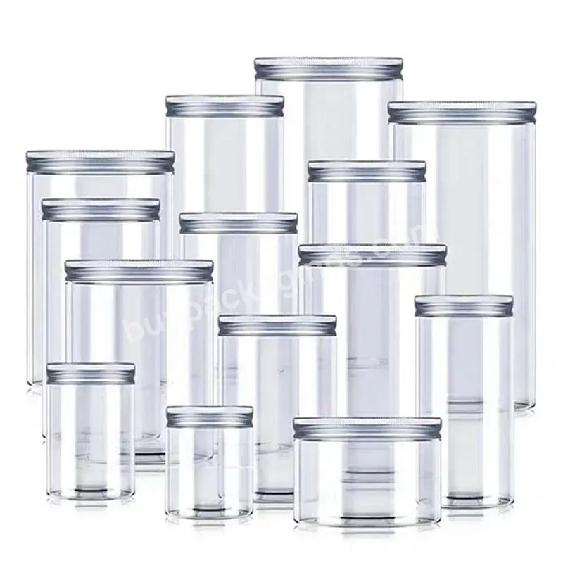 Wholesale Food Grade 100g 120g 150g 200g 250g 300g 400g 500g Amber Clear Pet Plastic Jar With Aluminum Plastic Screw Cap