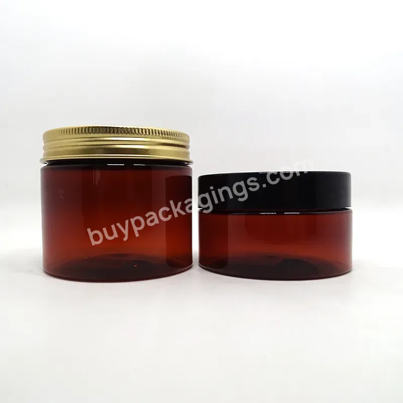 Wholesale Food Grade 100g 120g 150g 200g 250g 300g 400g 500g Amber Clear Pet Plastic Jar With Aluminum Plastic Screw Cap