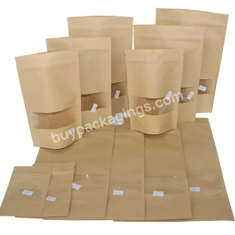 Wholesale Food Grade Plain Zipper Brown Kraft Paper Bags Food Packaging Stand Up Paper Ziplock Bag - Buy Stand Up Ziplock Bag,Kraft Paper Bag,Brown Kraft Paper Bag.