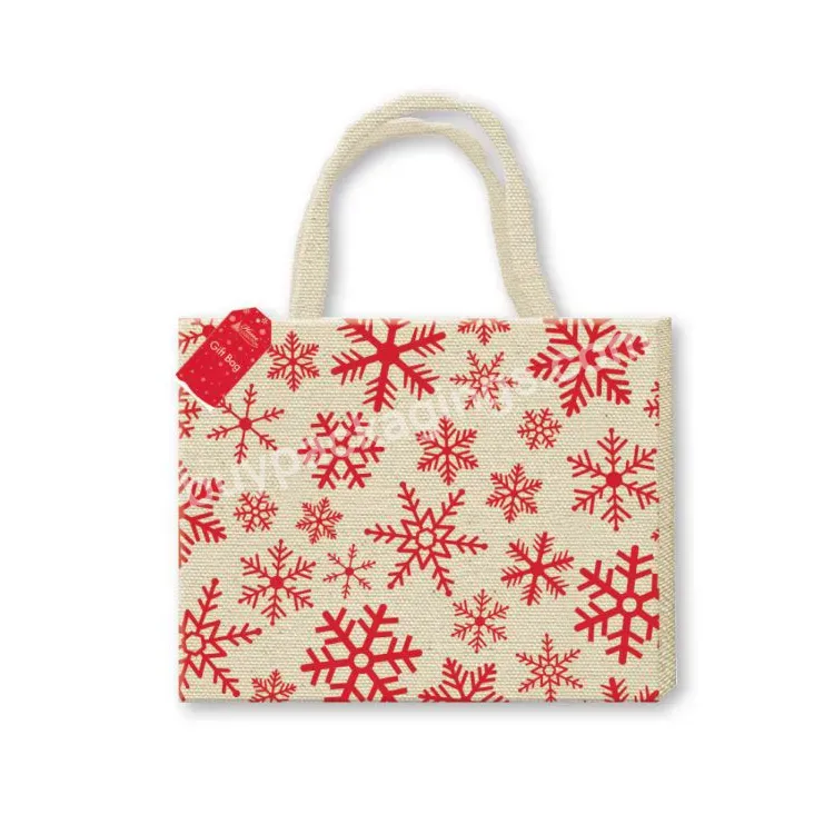 Wholesale Free Sample Of Fashion Shop Personalised Heavy Duty Large Recycling Red White Christmas Jute Shopping Tote Bag - Buy Jute Christmas Bag,Christmas Jute Bag,Jute Bag Fashion.