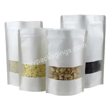 Wholesale Free Samples Standing Up Pouches White Kraft Paper Bag With Window - Buy Standing Up Pouches,Paper Food Bag With Window,Kraft Paper Bag.
