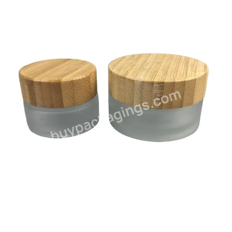 Wholesale Frosted Cosmetic Cream Glass Jar 5ml 10ml 20ml 50ml 100ml With Bamboo Lids - Buy Frosted Cosmetic Cream Glass Jar,Face Cream Jar With Bamboo Lids,Cosmetic Glass Jars 5ml 10ml 20ml 50ml 100ml.