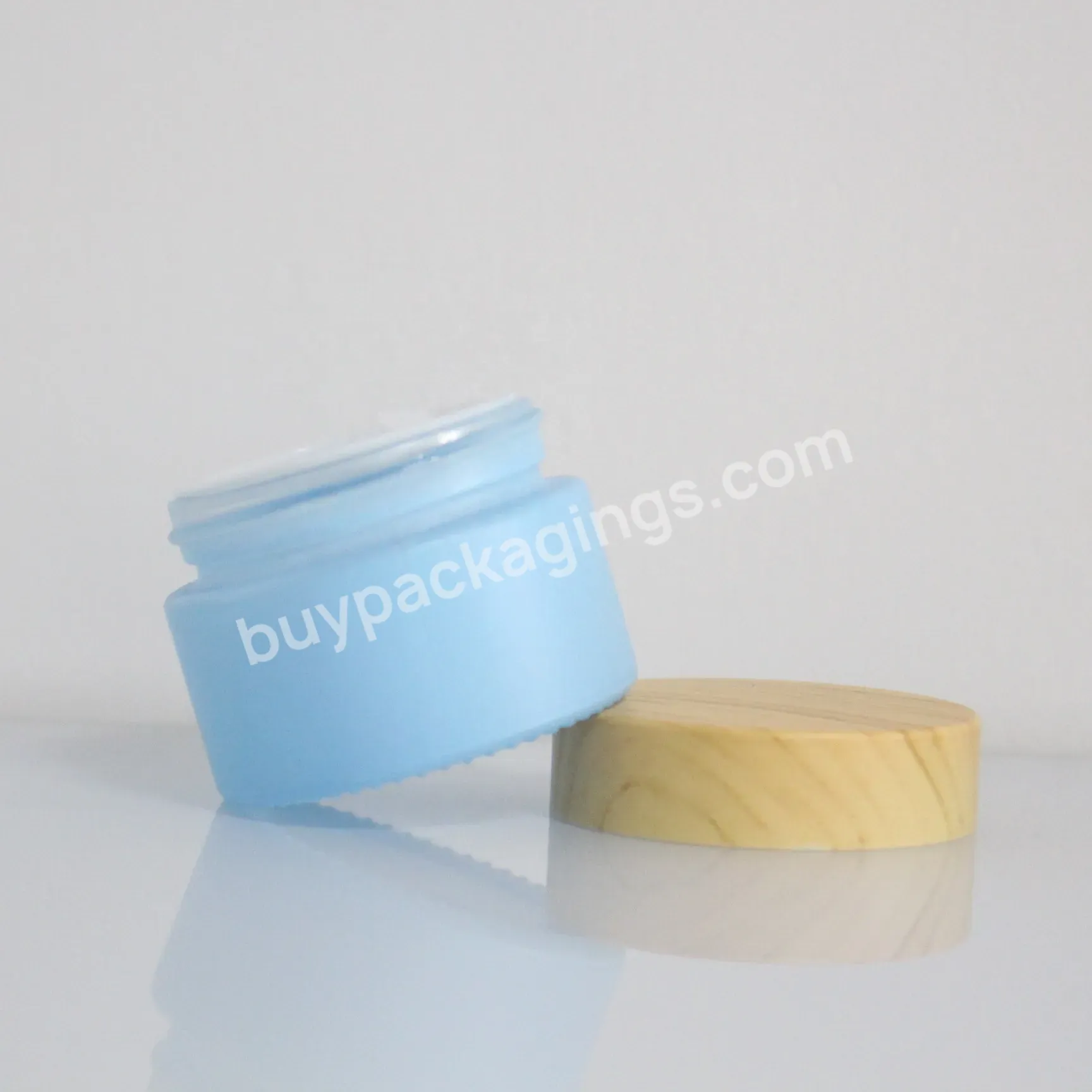 Wholesale Glass Jar Containers Bamboo Cream Jar Frosted Glass Jar With Bamboo Wooden Lid - Buy Bamboo Glass Jar,Glass Jar With Bamboo Lid,Glass Jars With Bamboo Wooden Lids.