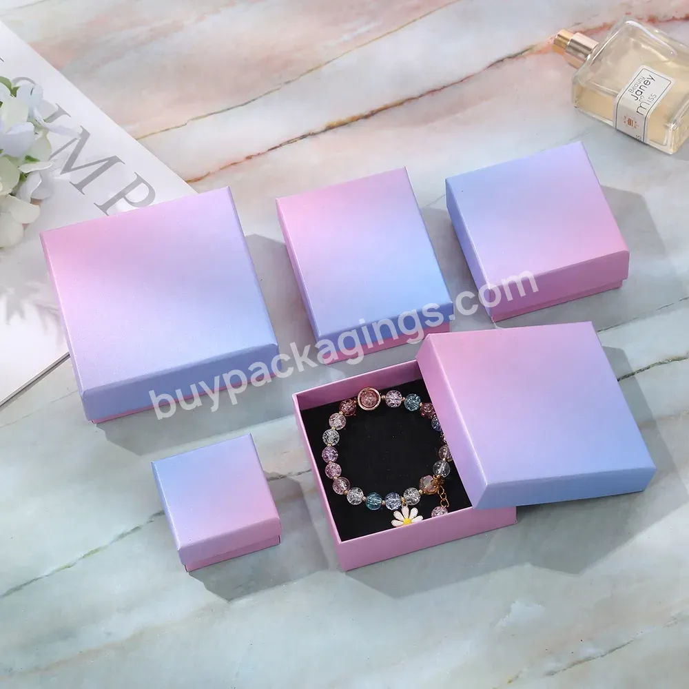 Wholesale Gradient Jewelry Paper Box Necklace Tote Paper Bag Earrings Bracelet Jewelry Packaging Box - Buy Jewelry Paper Box,Jewelry Packaging Box With Logo,Wholesale Gradient Jewelry Paper Box Necklace Tote Paper Bag Earrings Bracelet Jewelry Packag