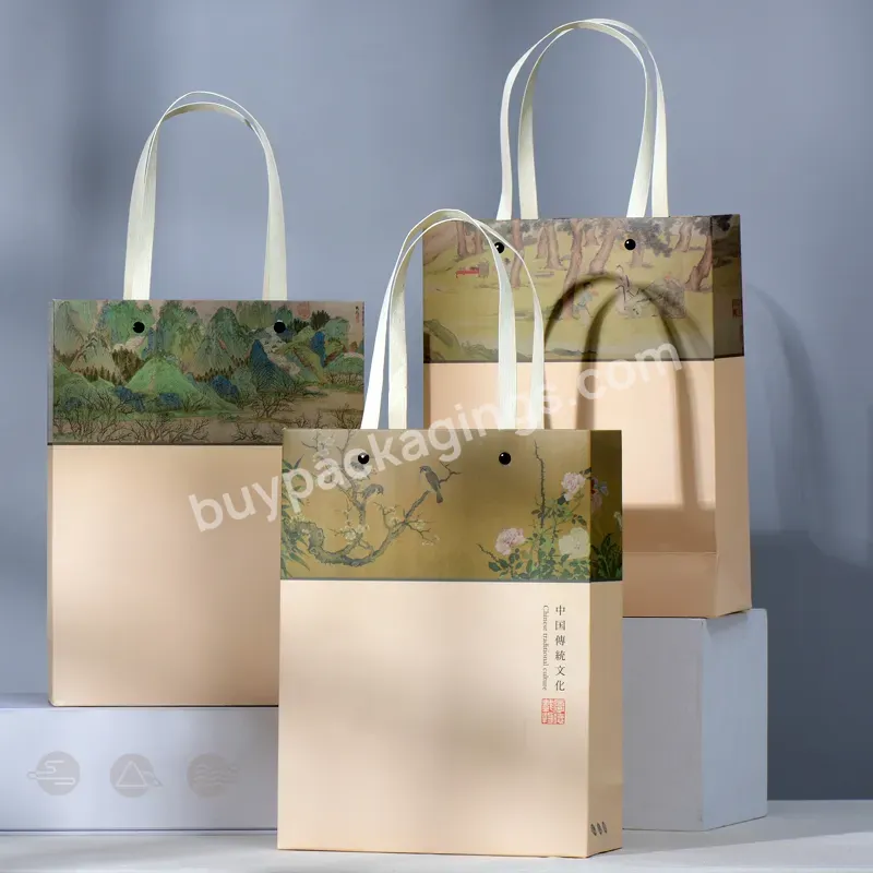 Wholesale Green Kraft Paper Bag With Handle Custom Printed Shopping Paper Bags With Your Own Logo