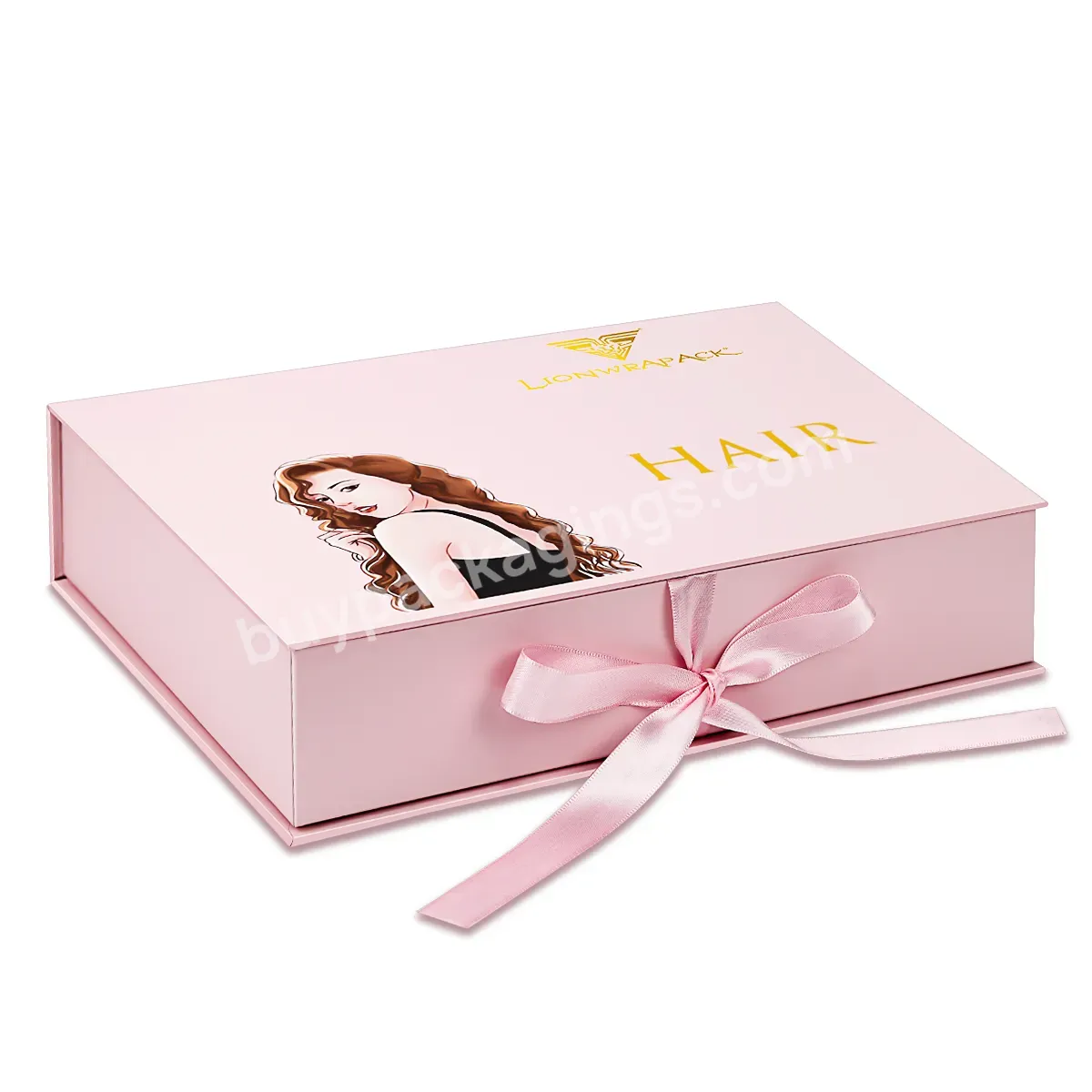Wholesale Hair Extension Boxes Gift Bundles Packaging Boxes Pink Wig Packaging Box With Custom Logo - Buy Wig Box,Custom Hair Packaging Boxes,Bundles Wig Packaging.