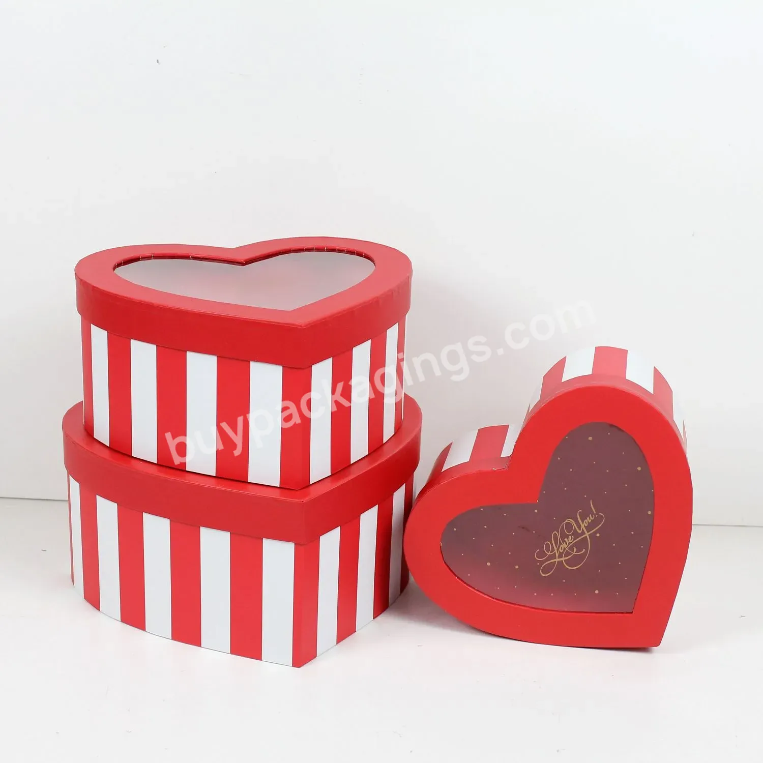 Wholesale Heart Shaped Flower Gift Box Clear Pvc Window Paper Box With Striped Pattern Printed - Buy Heart Shaped Flower Gift Box,Clear Pvc Window Paper Box,Paper Box With Striped Pattern Printed.