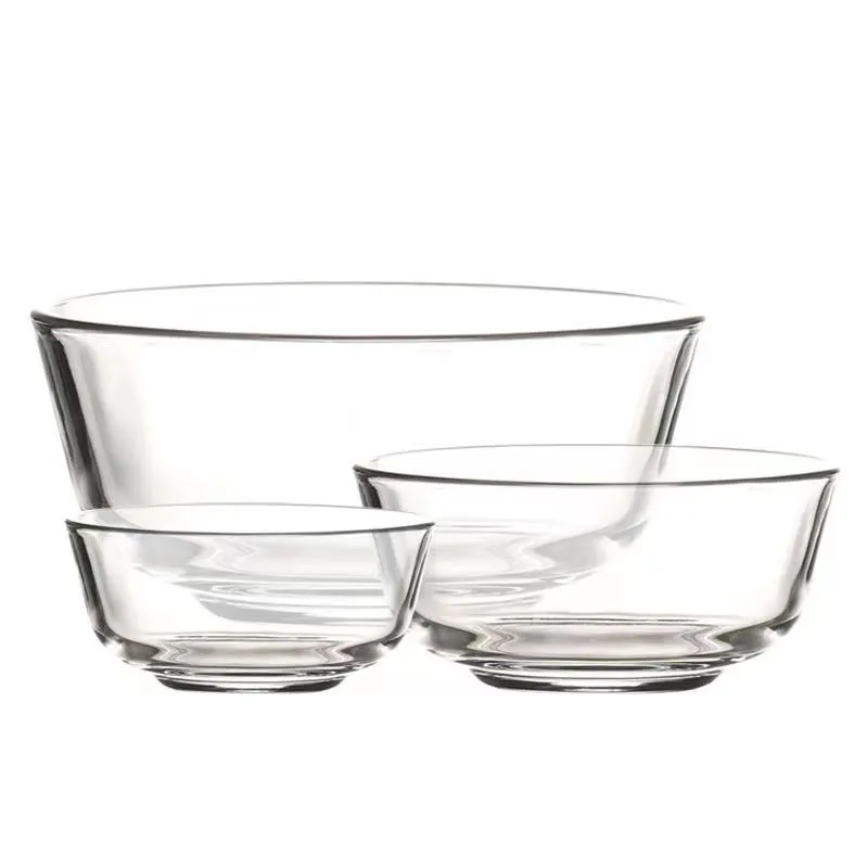 Wholesale High Borosilicate Round Recycled Modern Small Glass Mixing Bowl Salad Bowl