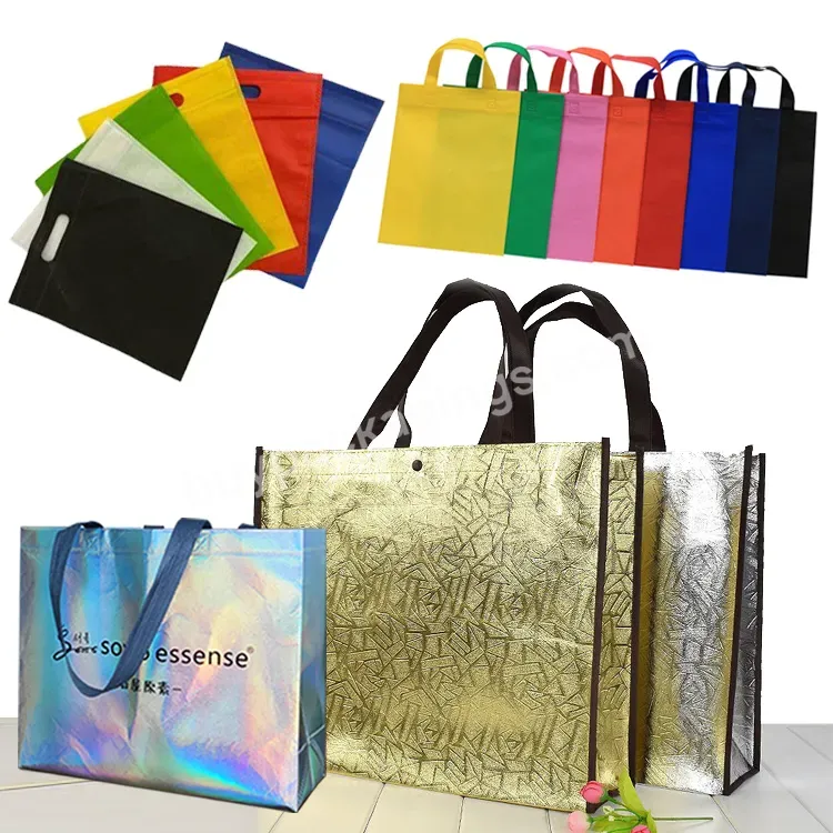 Wholesale High Quality Customize Logo Handle Bag Fabric Laminated Shopping Non Woven Bag For Shipping Bags
