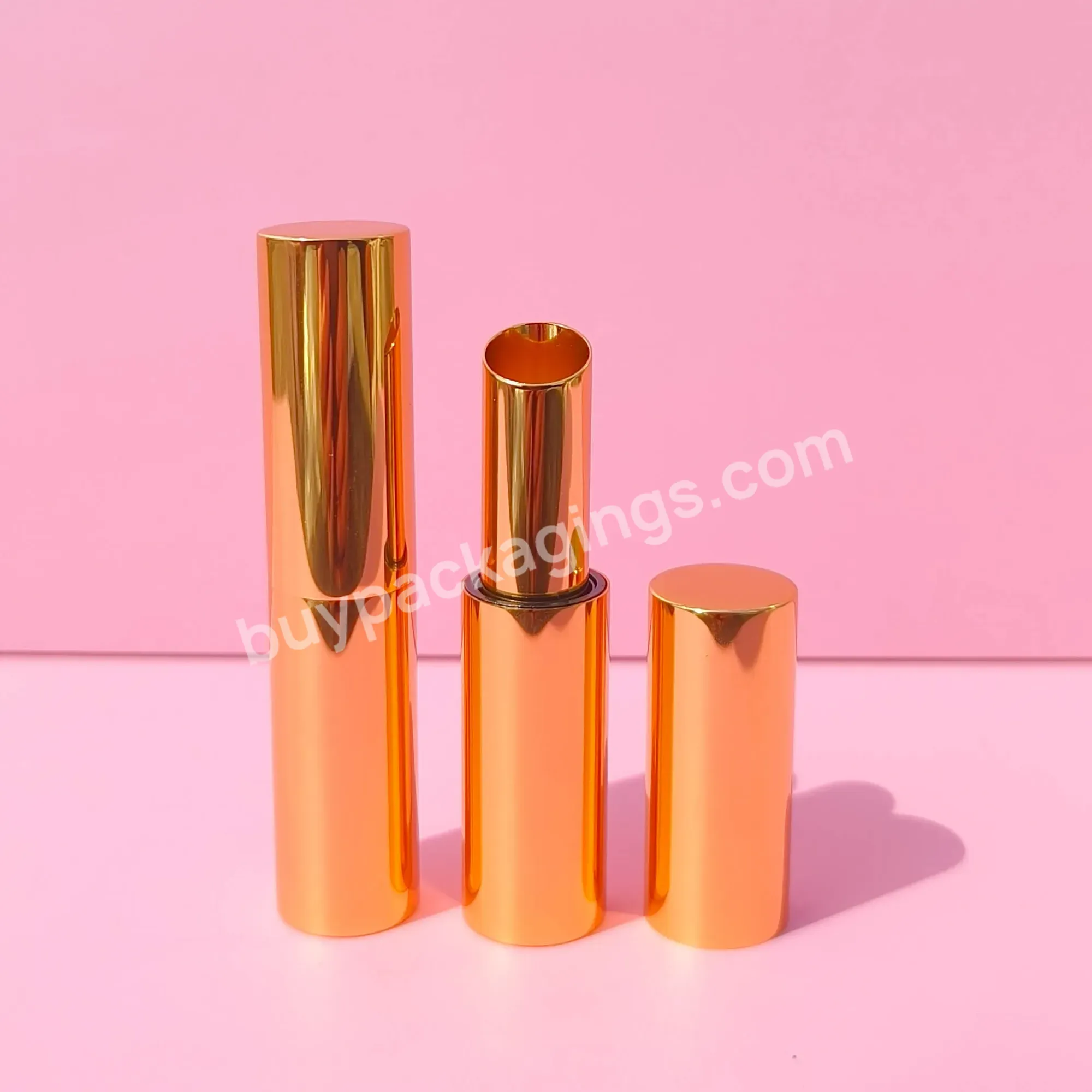Wholesale High Quality Empty Custom Round Golden Lipstick Container Magnetic Refillable Aluminum Metal Lipstick Tubes - Buy Hot Selling Custom Lipstick Tubes With Private Label,Aluminum Shiny Lipstick Tube,Empty Round Golden Magnetic Refillable Lipst