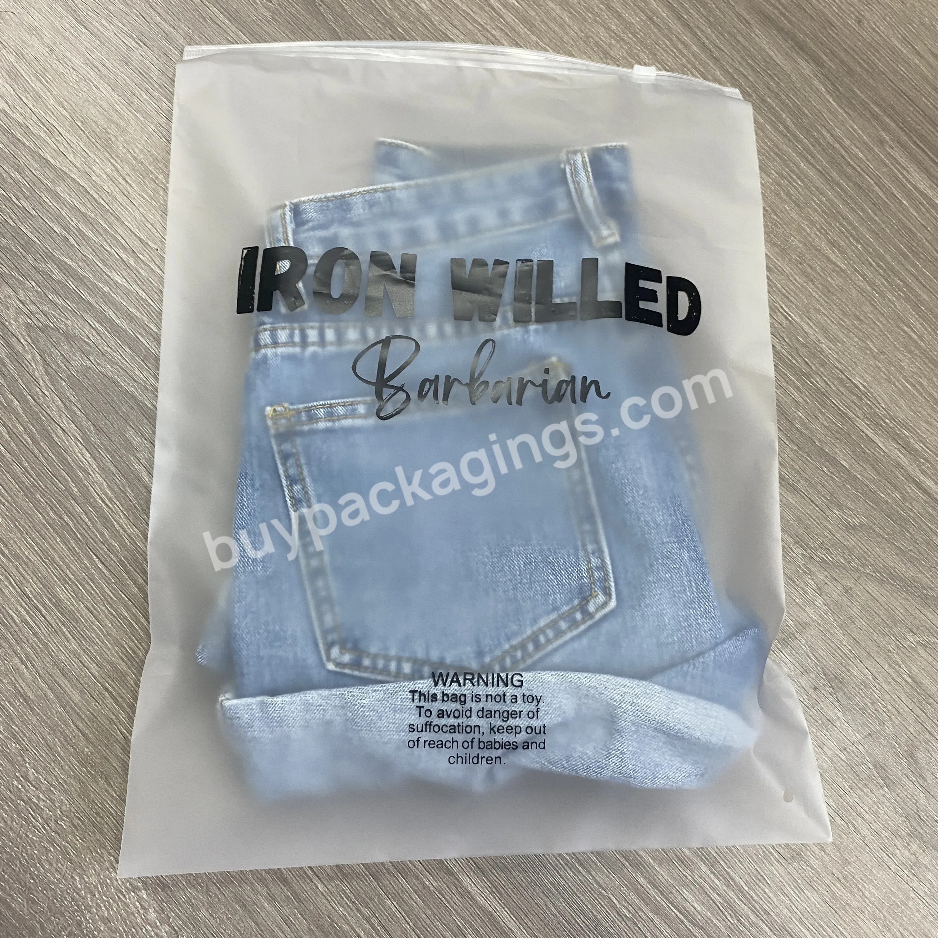 Wholesale High Quality Recyclable Frosted Plastic Garment Zipper Bags With Your Design For Clothing Swimwear - Buy Custom Frosted Zipper Bag,Plastic Zipper Bag Clothing Packing,Custom Size And Print Logo.