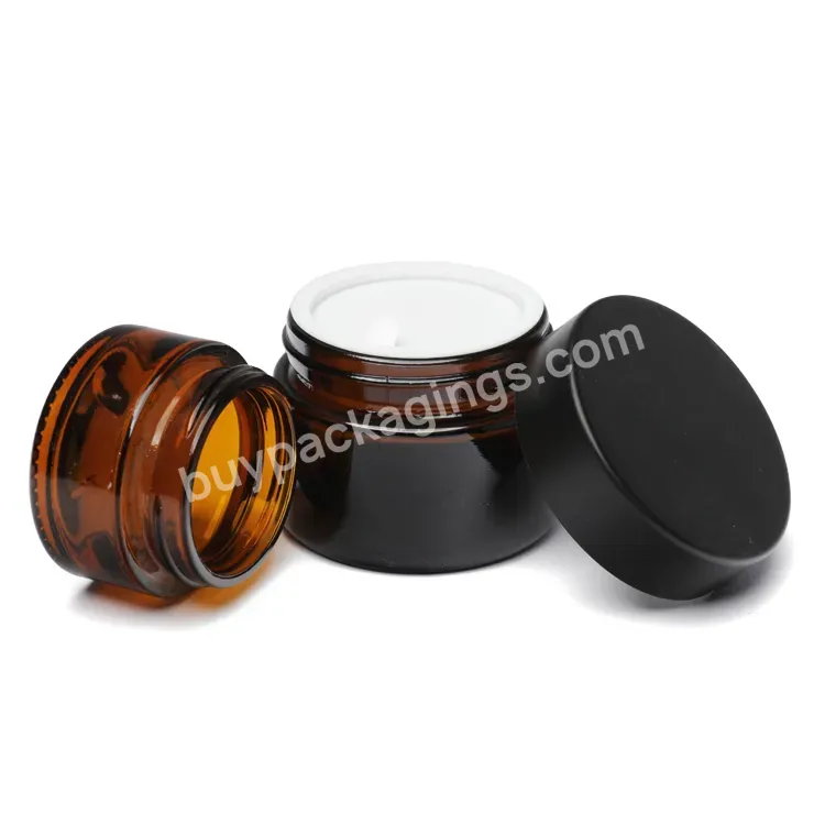 Wholesale Large 20g 30g 50g Jar Cosmetic Custom Made Glass Jars With Screw Top Lid Amber Face Care Cream Container Manufacturer - Buy Skin Care Packaging,Custom Made Glass Jars,Large Glass Jar With Screw Top Lid.