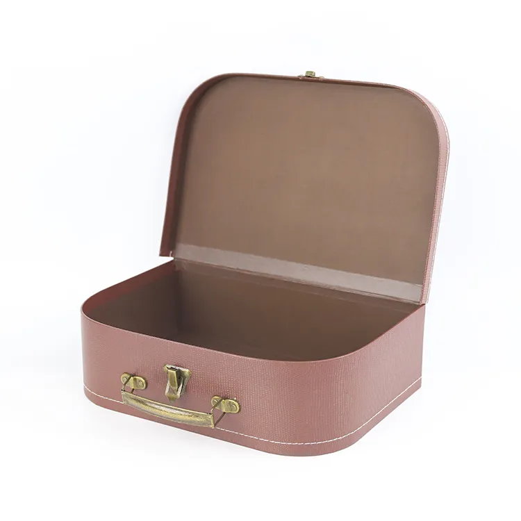 Wholesale Luxury Custom Handmade Rigid Paper Baby Clothing Packaging Gift Mini Suitcase Box With Handle