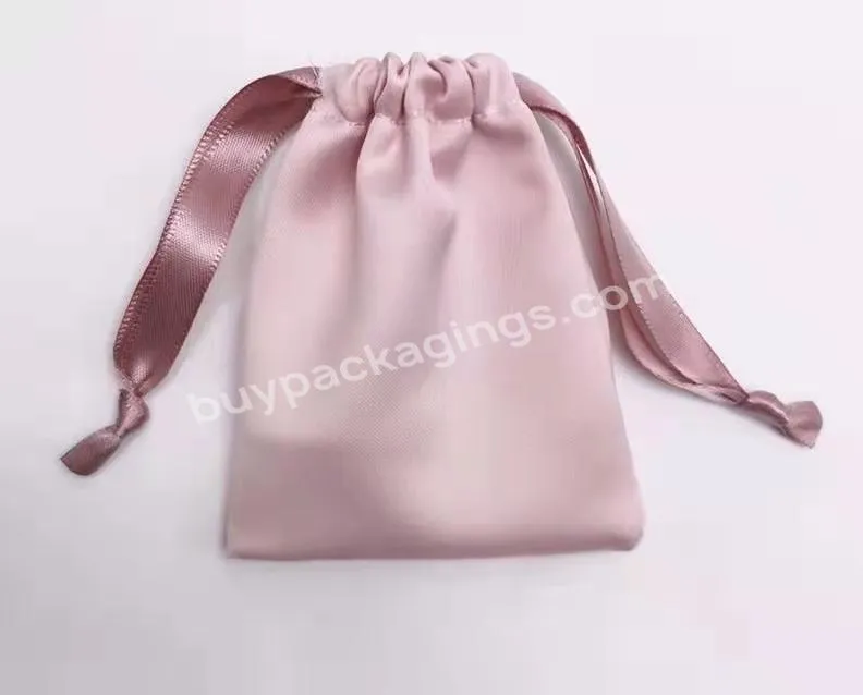 Wholesale  Luxury  Custom Logo Printed Satin Pouch Dust Gift Packaging Pouch Drawstring Drawstring Bundle Dust Bags