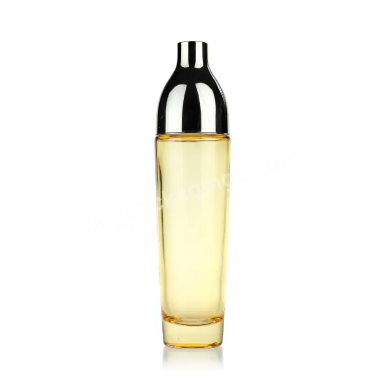 Wholesale Luxury Novel Yellow Transparent Empty Cosmetic Emulsion Bottles And Glass Face Cream Jar Spray Bottles - Buy Fashion Cosmetic Packaging Sets Elegant,Empty Atomizer Glass Bottle,New Design Of Glass Face Cream Jar.