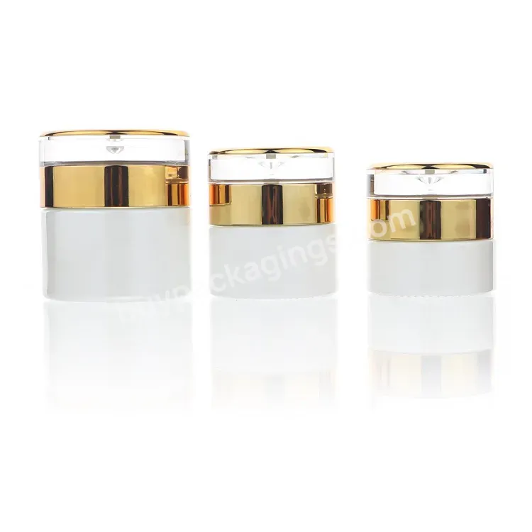 Wholesale Luxury Skin Care White Cosmetic Glass Lotion Bottle And Glass Cream Jar With Gold Cap - Buy Skin Care White Cosmetic Glass Lotion Bottle,Glass Cream Jar With Gold Cap,Luxury Skin Care Cosmetic Glass Lotion Bottle Set.