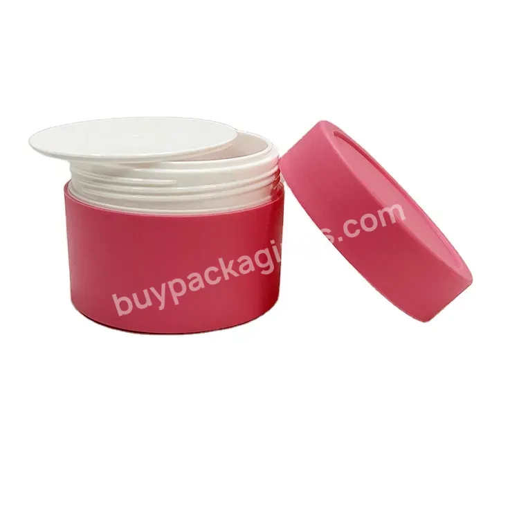 Wholesale Matte White Pink Round Jars 100g Cosmetic Cream Jar With Inner Disc - Buy 100g Cosmetic Cream Jar,Plastic Jar With Disc And Lid 100g,100g Matte Finishing Plastic Cosmetic Jar.